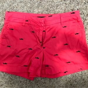 British Khaki Pink and Black Bermudas with Whale Embroidery